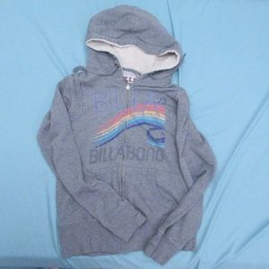 Billabong Zip Up Hoodie Rainbow Logo Size Medium